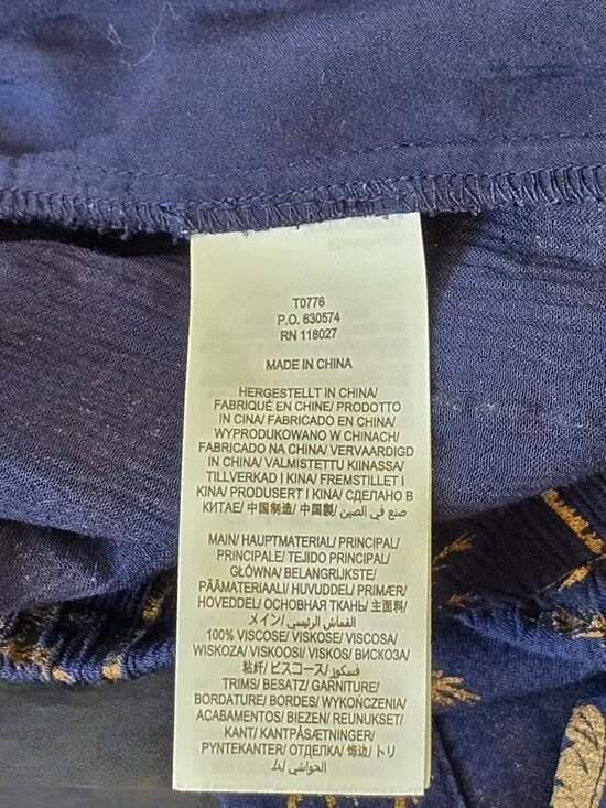 Boden Women's Size 10 Navy Golden Palm Tree Print Drawstring Shorts - Picture 6 of 6